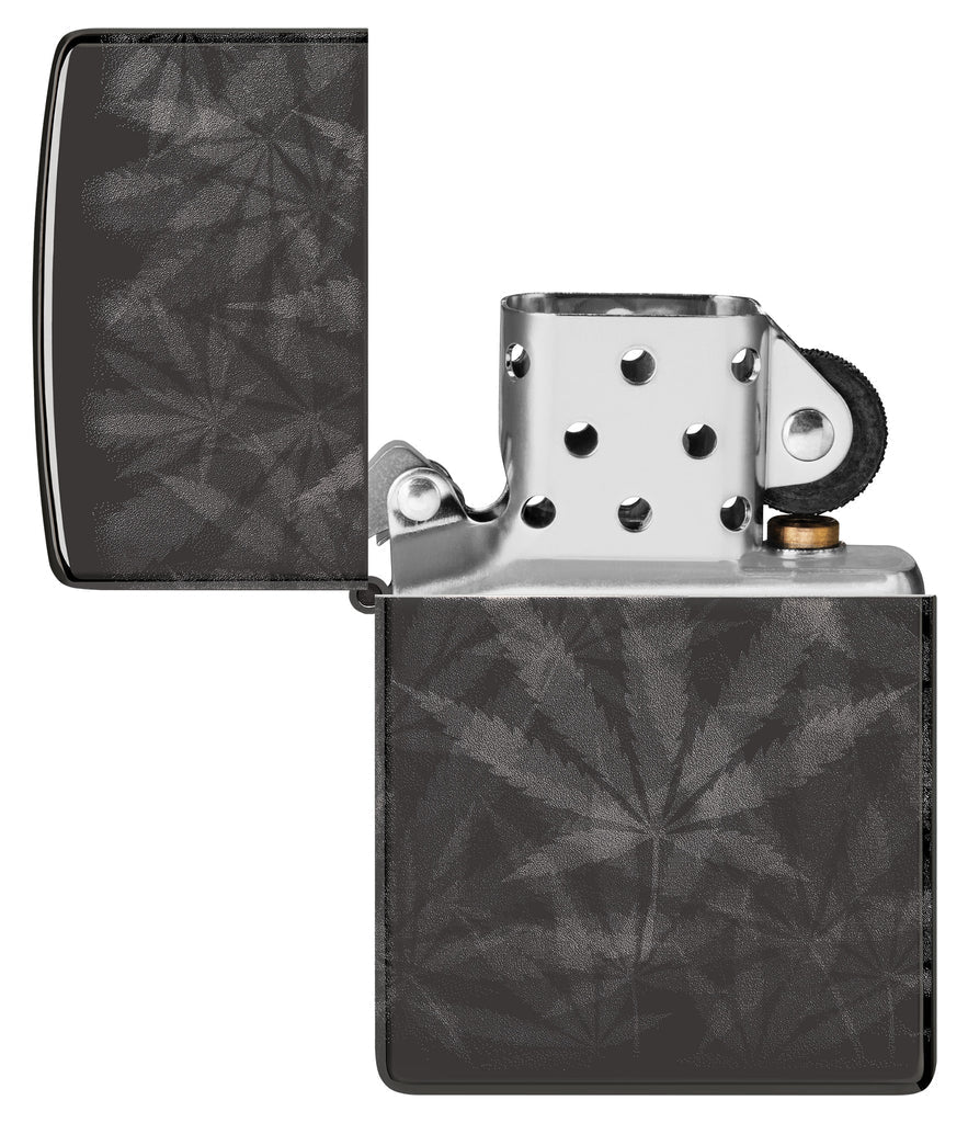 Zippo Cannabis 360°, High Polish Black Lighter #48924