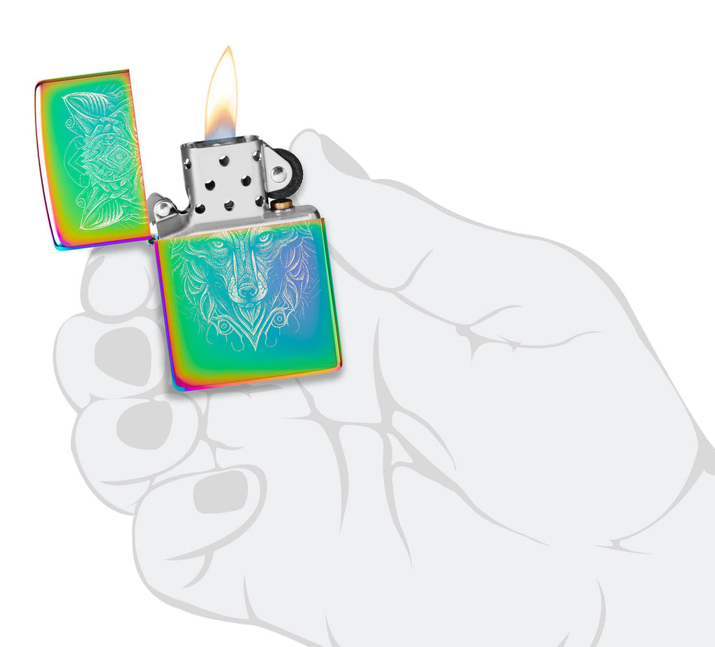 Zippo Mystic Wolf, Multi Color Lighter #46176
