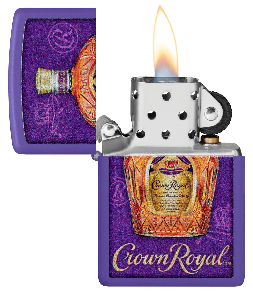 Zippo Crown Royal Whiskey, Purple Matte Lighter #48749