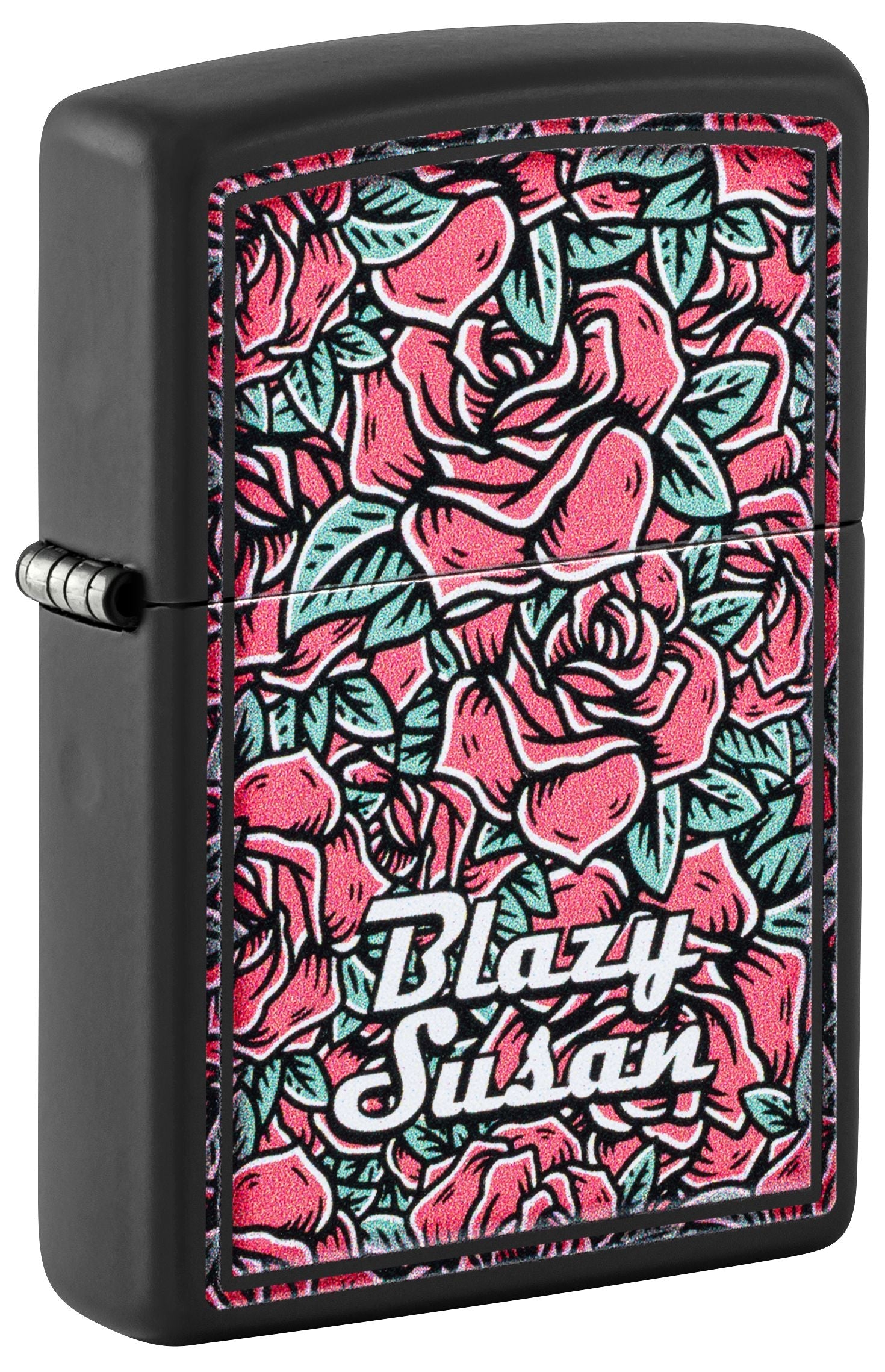 Zippo Blazy Susan Roses Pattern, Black Matte Lighter #47192