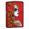 Zippo Day of the Dead Girl, Candy Apple Red Lighter #28830