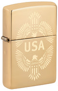 Zippo USA Patriotic, High Polish Brass Lighter #48915
