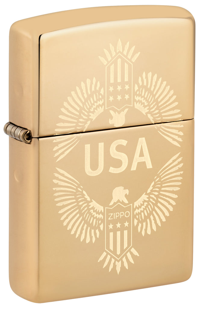 Zippo USA Patriotic, High Polish Brass Lighter #48915