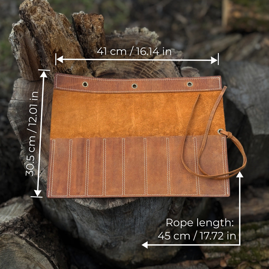 8 Pocket Leather Chisel Roll