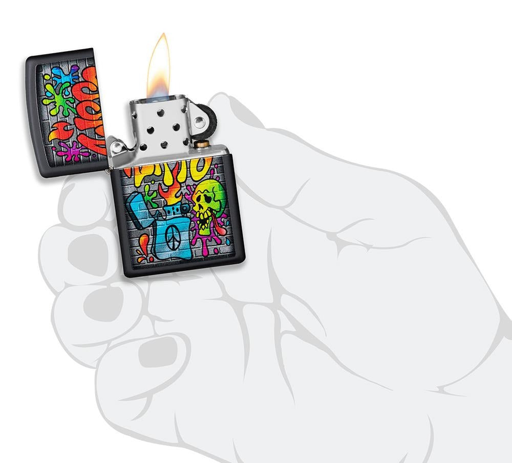 Zippo Street Art Grafitti, Black Matte Lighter #49605