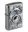 Zippo Joined Forces Military Emblem, Street Chrome Lighter #24457