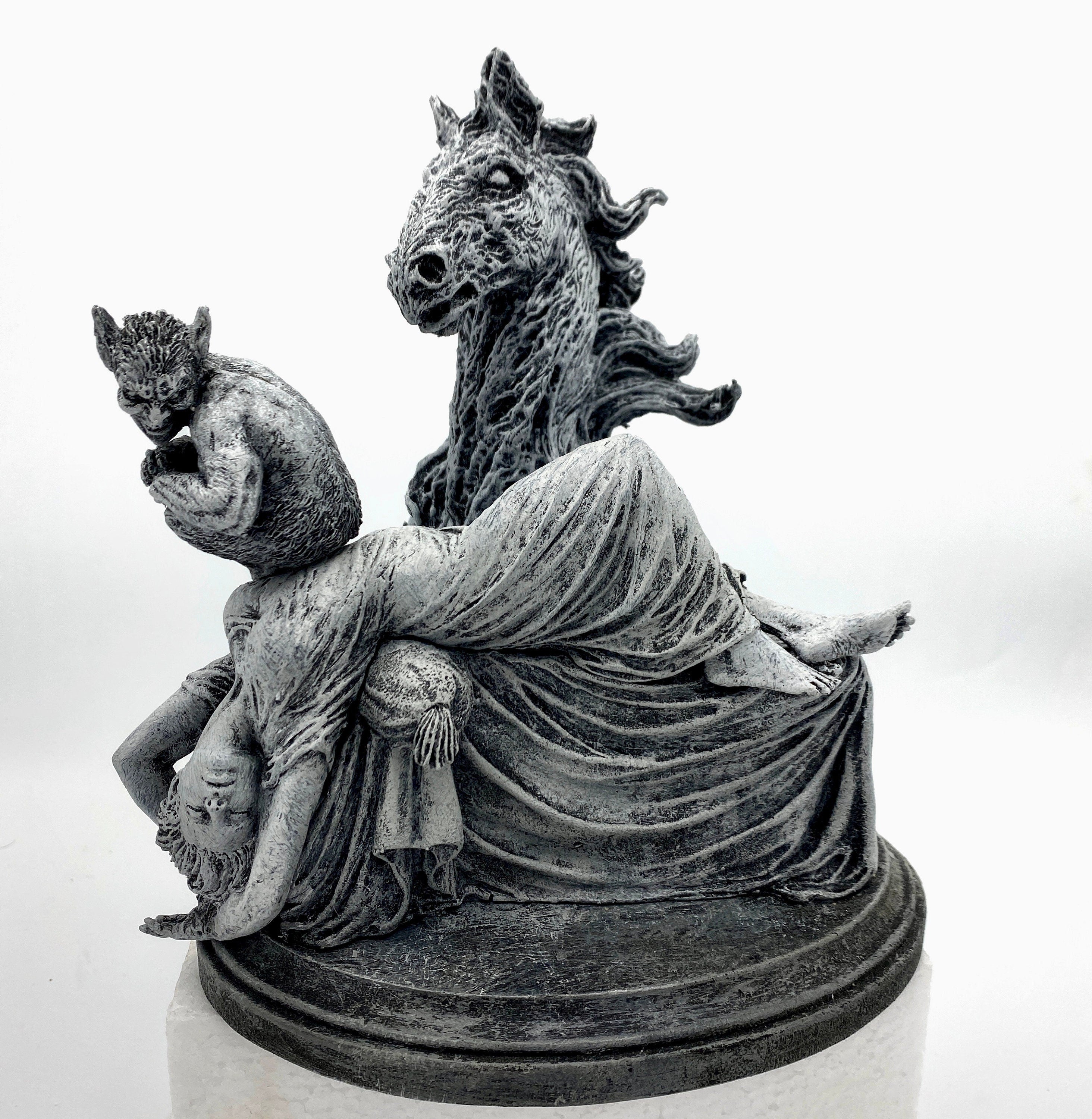 Statue of Henry Fuseli's "The Nightmare”,  Hand Painted Resin Sculpture | Victorian Gothic Figurine | Gothic Decor Dark Fantasy Gift