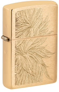 Zippo Lush Leaves, Brushed Brass Lighter #46826