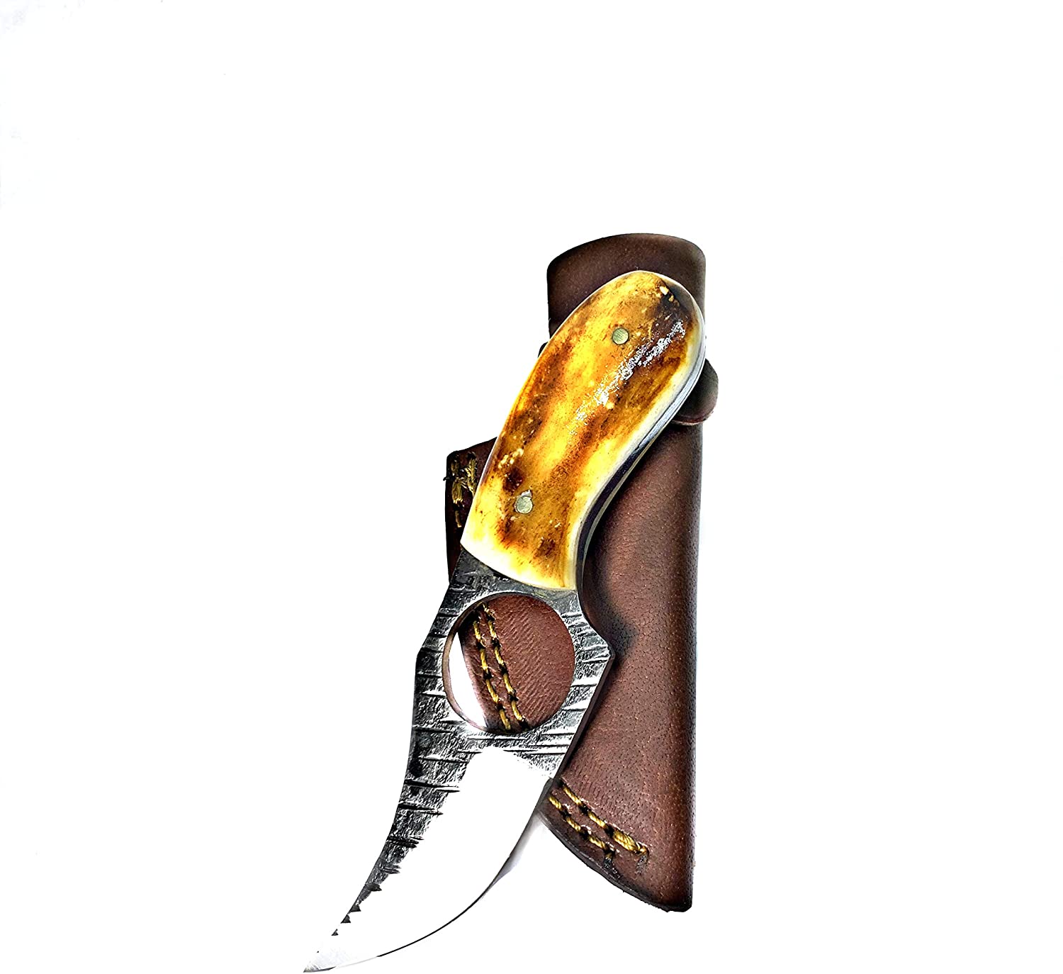 Titan Carbon Steel Utility Knife with Finger Hole Handle