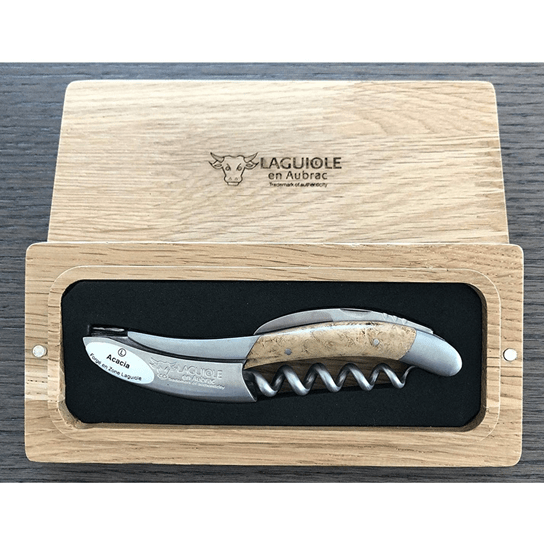 Handcrafted Sommelier Waiter's Corkscrew with Acacia Wood Handle by Laguiole en Aubrac