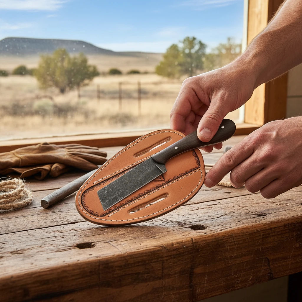 The Nighthawk – Custom Handmade O1 Steel Bull Cutter Knife with Wenge Wood Handle & Leather Sheath