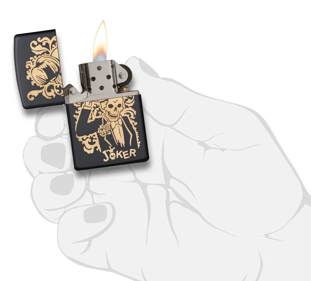 Zippo Bronze Joker, Black Matte Lighter #29632