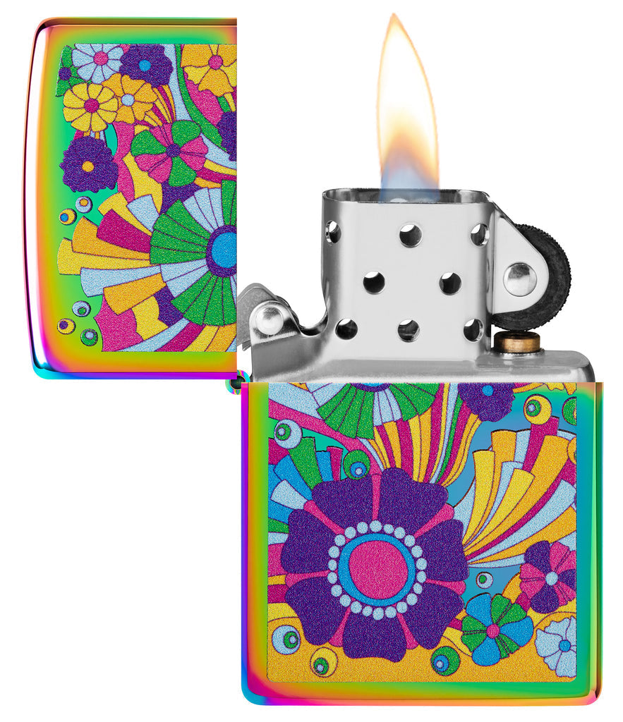 Zippo Flowers Hippie Retro, Multi Color Lighter #48997