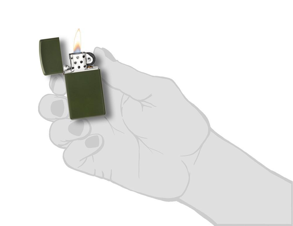 Zippo Slim Green Matte Lighter #1627