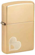 Zippo Heart Love and Peace, High Polish Brass Lighter #46281