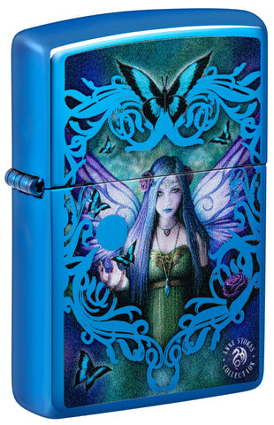Zippo Anne Stokes Fairy, High Polish Blue Lighter #48985