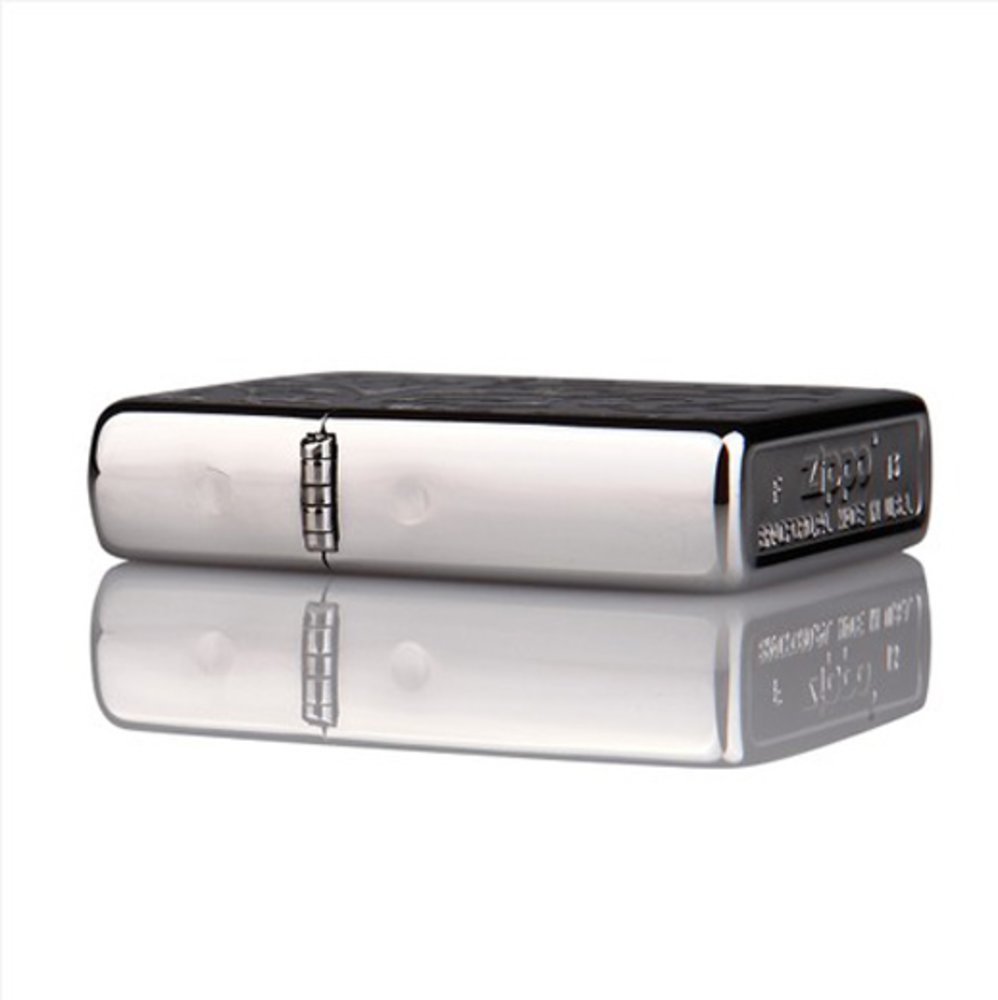 Zippo Filigree Floral Pattern, High Polish Chrome Lighter #28530