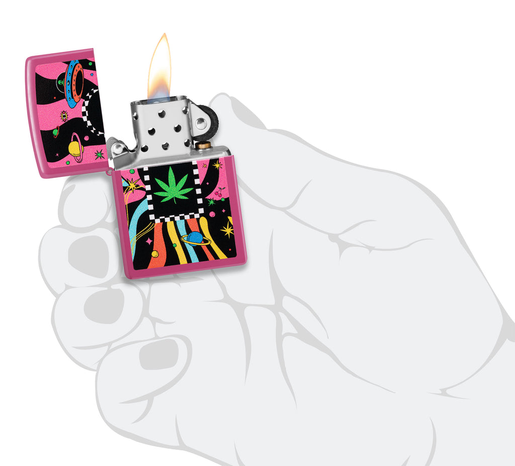Zippo Cannabis Galaxy Pink, Frequency Lighter #48928