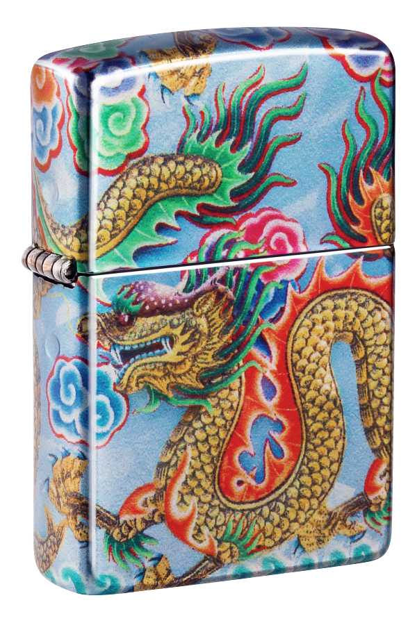 Zippo Asian Dragon, 540° Tumbled Chrome Fusion Lighter #48575