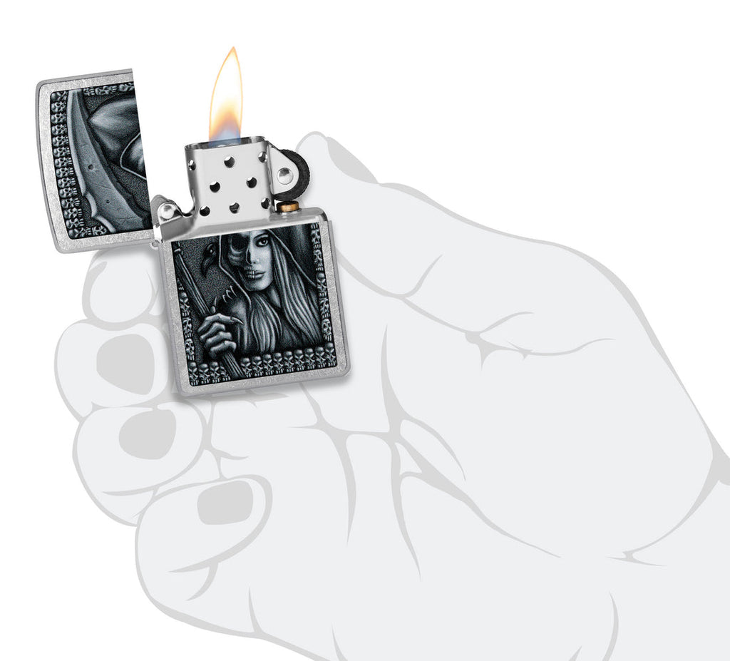 Zippo Grim Beauty, Street Chrome Lighter #46151