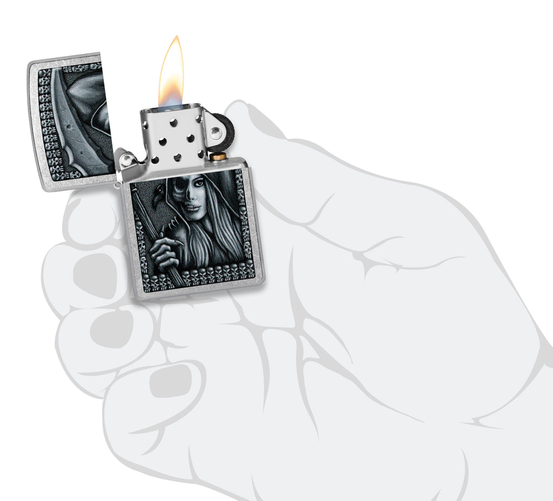 Zippo Grim Beauty, Street Chrome Lighter #46151