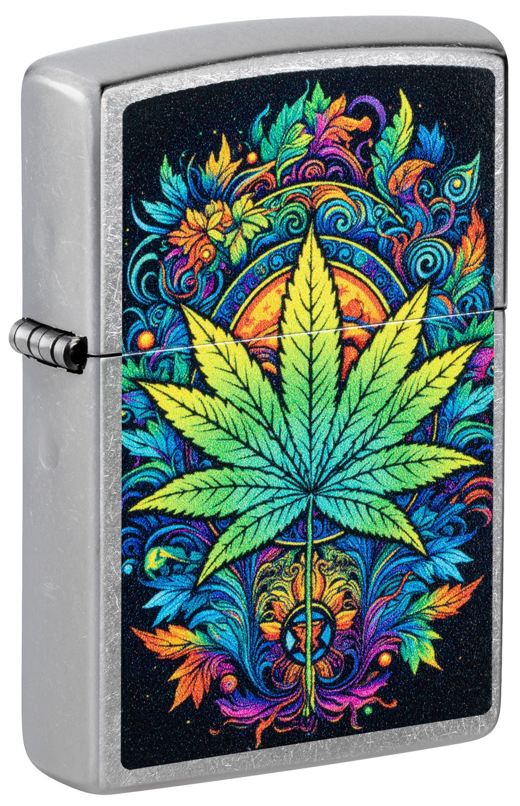 Zippo Psychedelic Cannabis, Street Chrome Lighter #46575