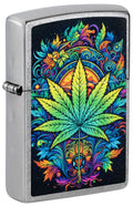 Zippo Psychedelic Cannabis, Street Chrome Lighter #46575