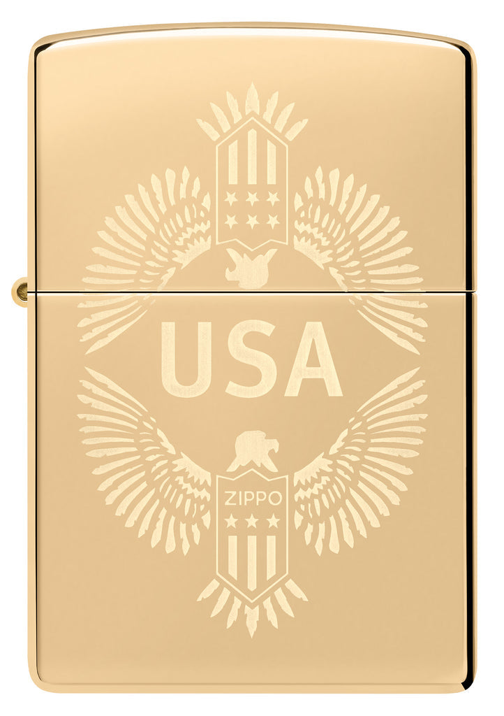 Zippo USA Patriotic, High Polish Brass Lighter #48915