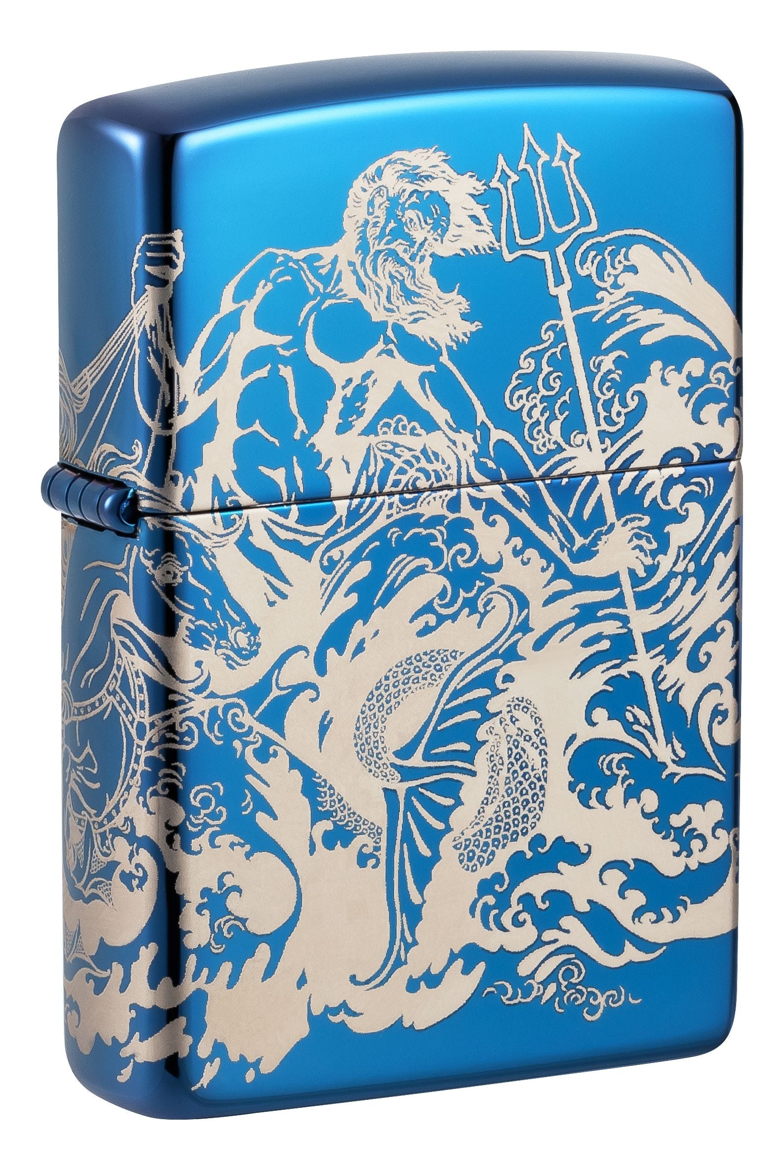 Zippo Brawling Titans Photo Image 360°, High Polish Blue Lighter #48787