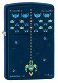 Zippo Space Invaders Pixel Retro Game, Navy Blue Matte Lighter #49114