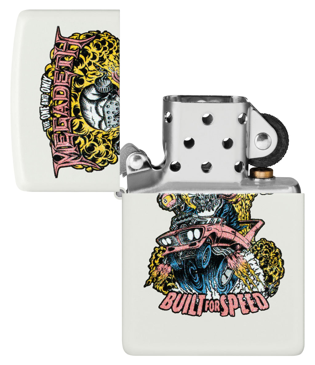 Zippo Megadeth Built for Speed, White Matte Lighter #47237