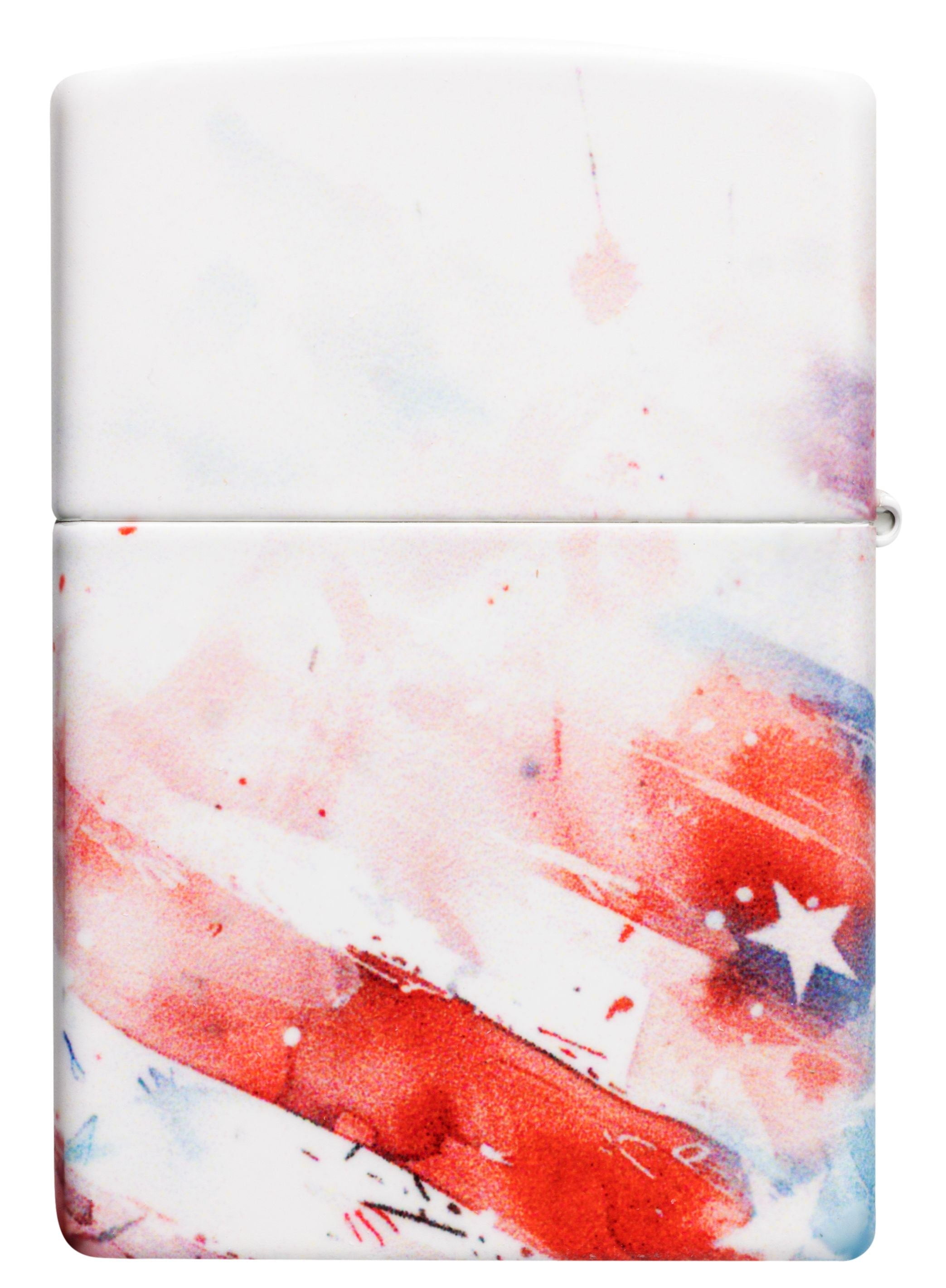 Zippo American Flag Watercolor 540°, White Matte Lighter #47209