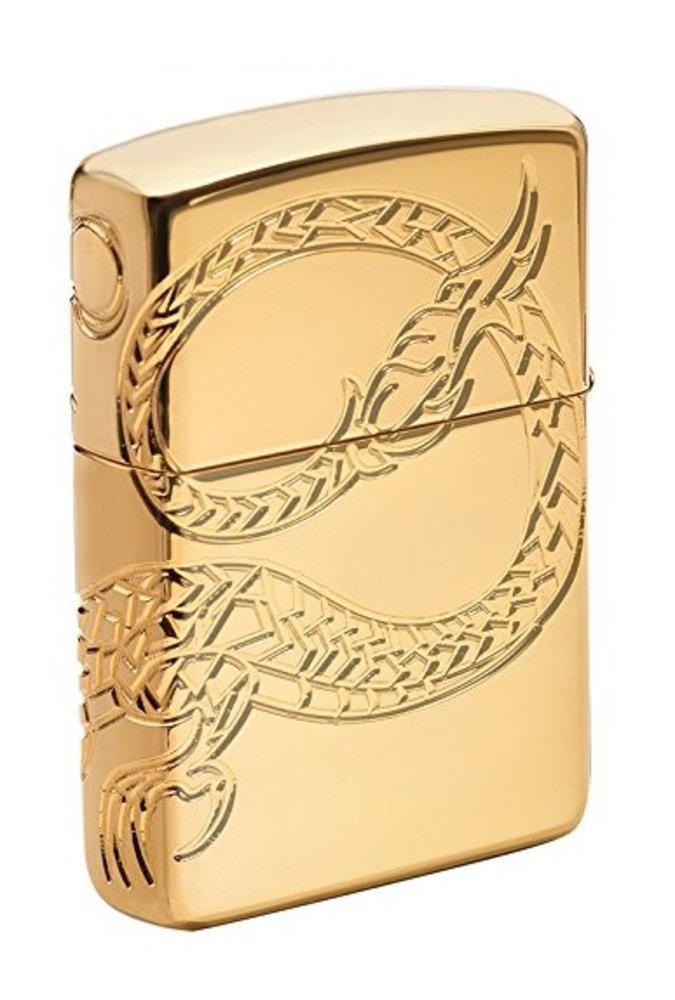 Zippo Asian Dragon, Armor Gold Plate Lighter #29265
