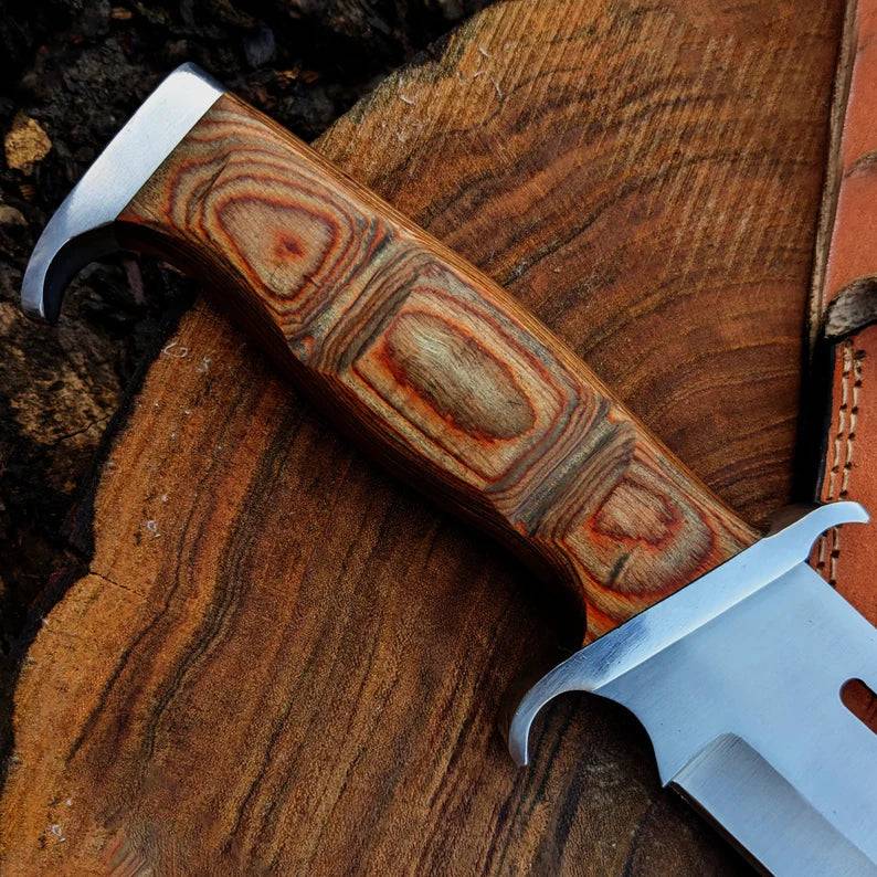 Cskforged Rambo survival knife with D2 steel blade, black handle, and rugged design for outdoor and survival use.
