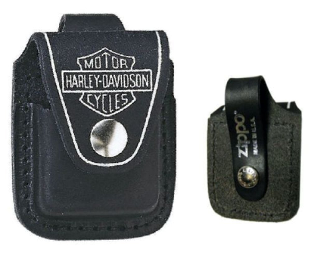 Zippo Harley-Davidson Leather Pouch w/ Belt Loop for Zippo Lighters #HDPBK