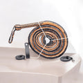 Tan & Deep Black Leather Bull Whip – Handcrafted Cowboy Whip (4ft–16ft)