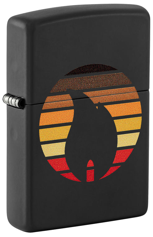 Zippo Colorblock Zippo Flame, Black Matte Lighter #46168