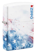 Zippo American Flag Watercolor 540°, White Matte Lighter #47209