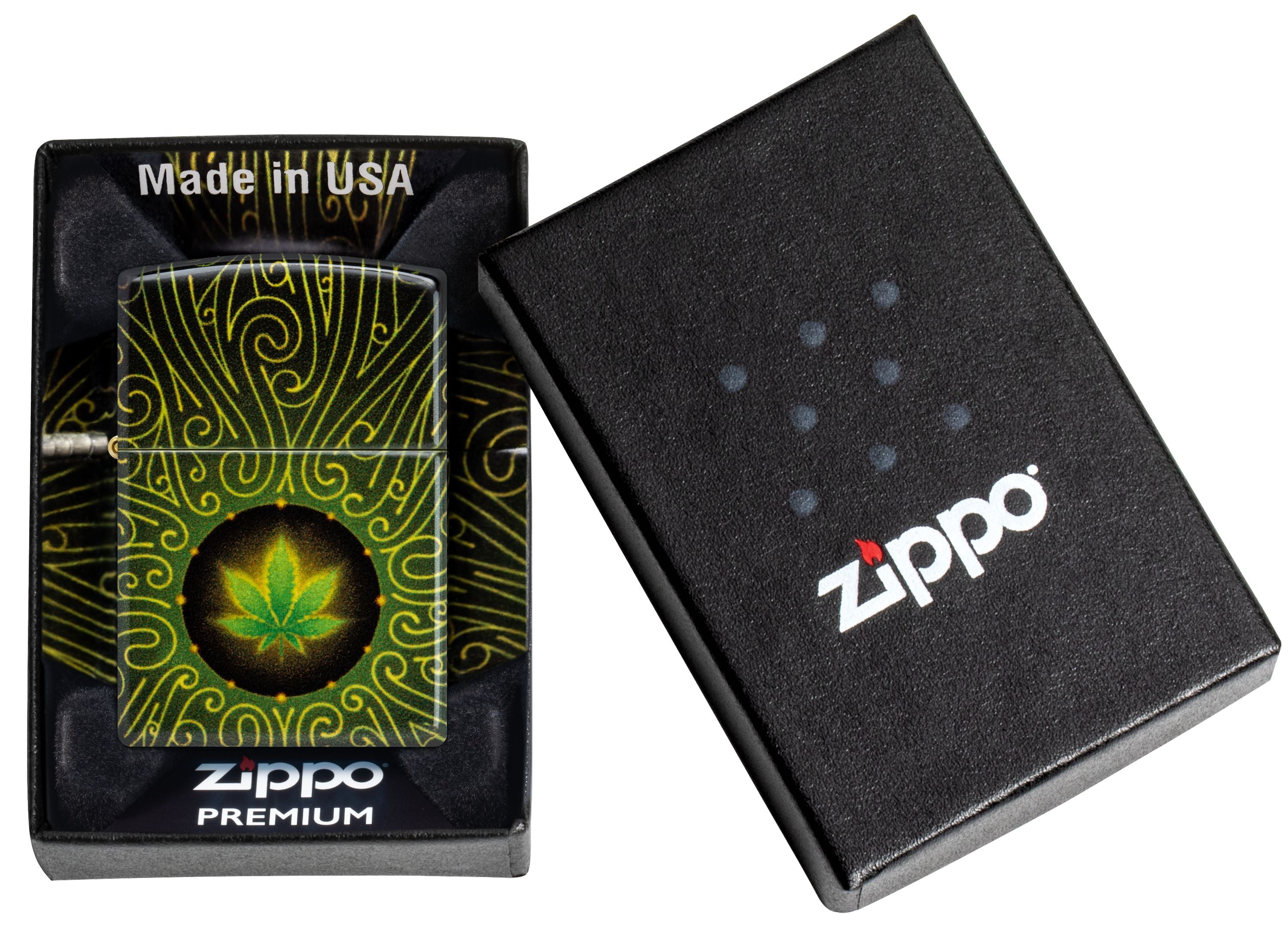 Zippo Cannabis, 540° Tumbled Brass Fusion Lighter #46276