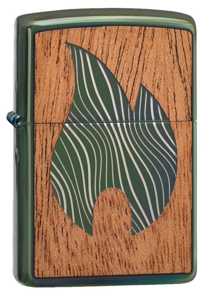 Zippo WOODCHUCK USA Large Flame, High Polish Green Lighter #49057