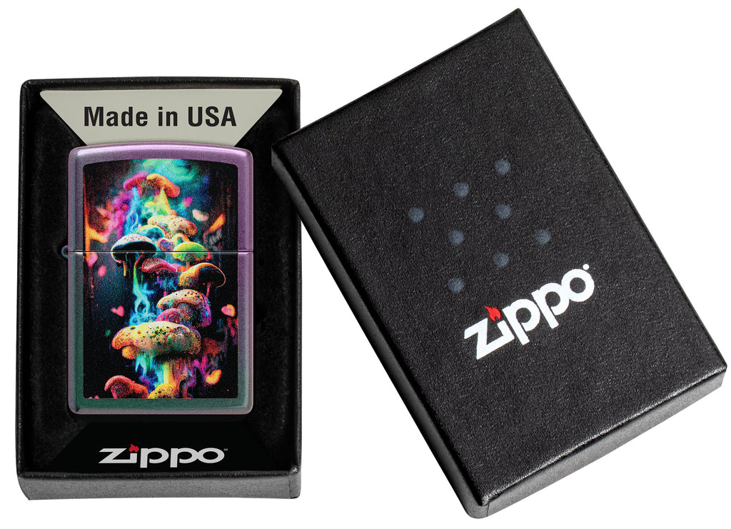 Zippo Mushrooms, Iridescent Lighter #48929