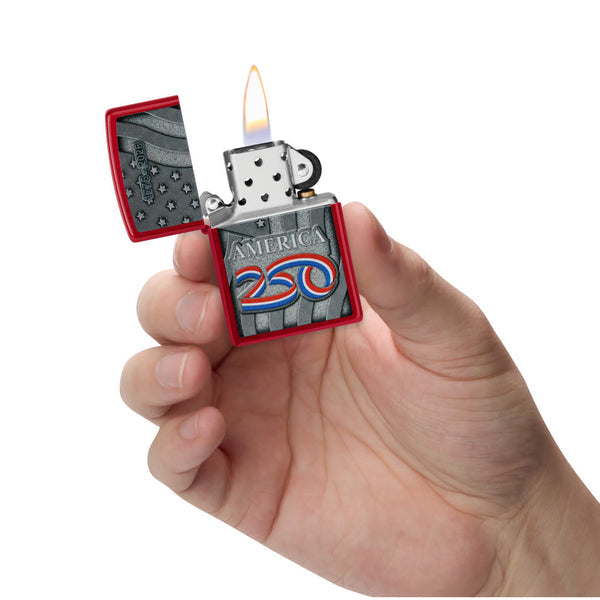 Zippo America 250, Candy Apple Red Collectible Lighter #47290