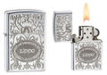 Zippo Logo Crown Stamp Filigree, High Polish Chrome Lighter #24751
