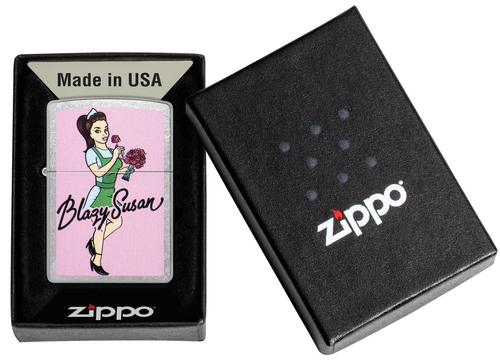 Zippo Blazy Susan Pin Up Girl, Street Chrome Lighter #47193