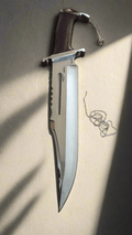 CSKforged Rambo Knife with D2 steel blade, survival knife featuring a sturdy handle and sharp edge for outdoor tasks.