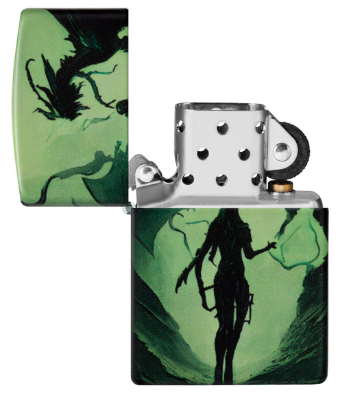 Zippo Glowing Dragon Glow-in-the-Dark, 540° Color Lighter #46130