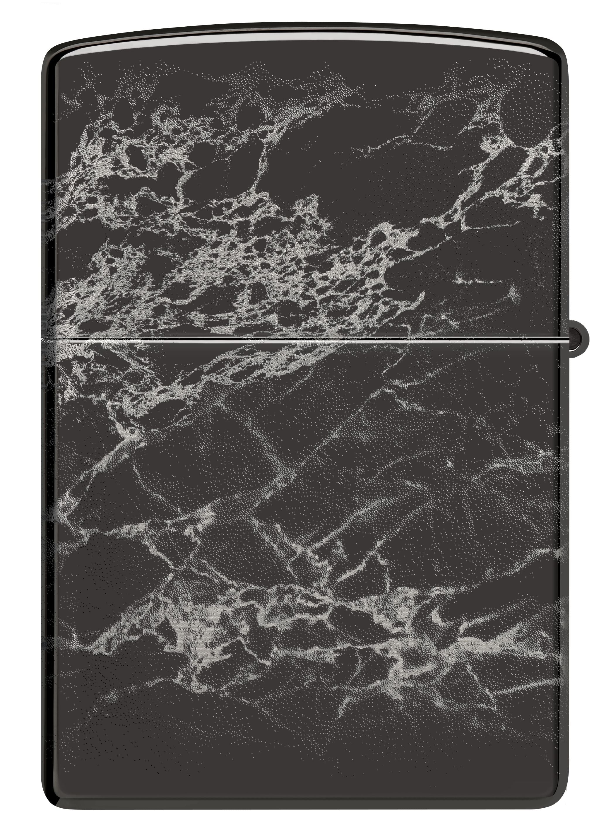Zippo Flame Logo Photo Image 360°, High Polish Black Lighter #48738