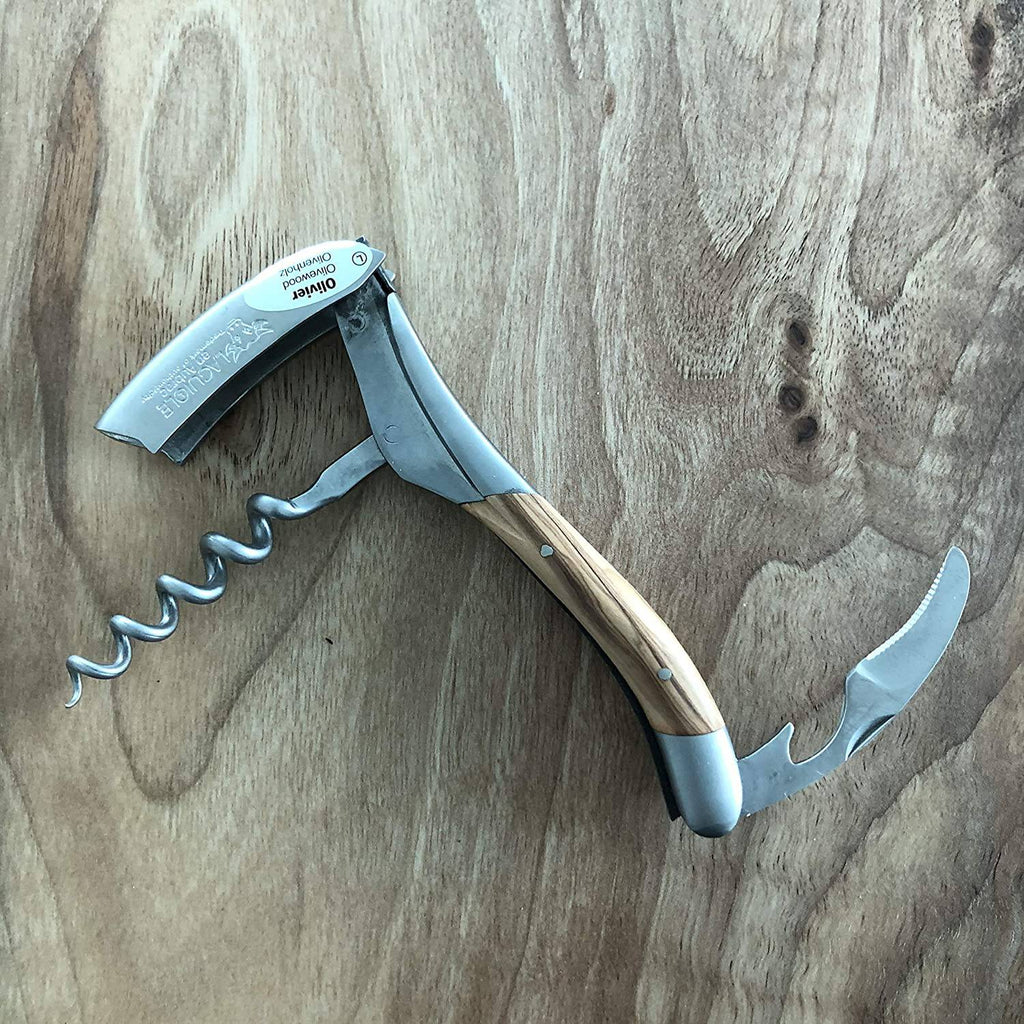 Handcrafted Sommelier DeLuxe No 8 Waiter's Corkscrew with Olivewood Handle by Laguiole en Aubrac