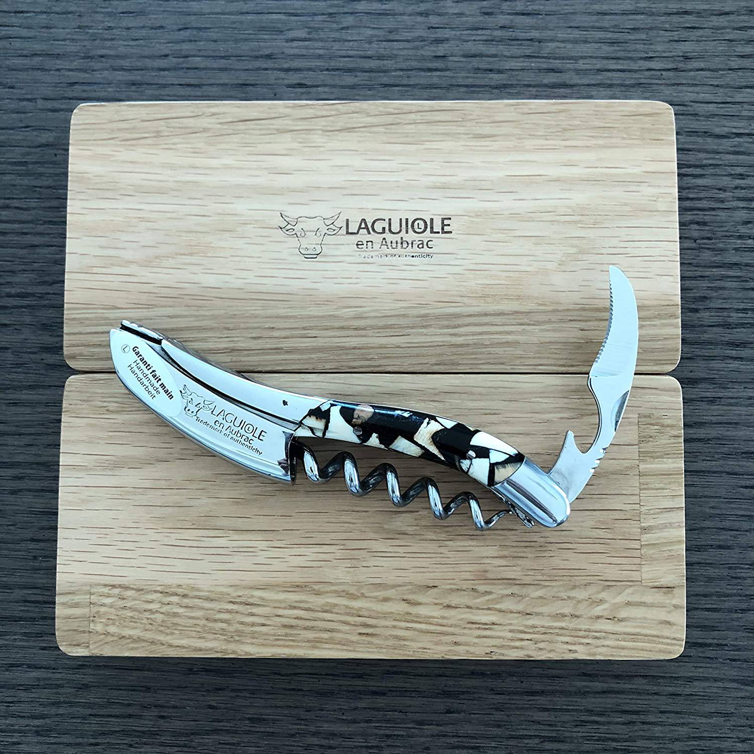 Handcrafted Sommelier Waiter's Corkscrew with Nougatine Handle by Laguiole en Aubrac