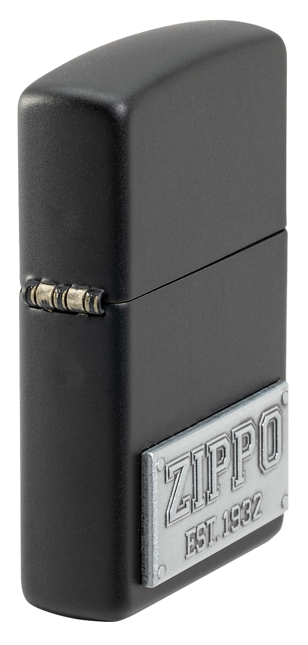 Zippo Logo Est 1932 Emblem, Black Matte Lighter #48689